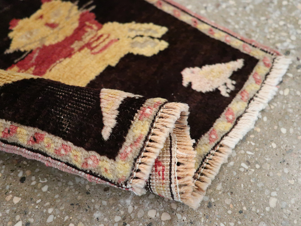 Vintage Russian Karabagh Pictorial Rug (Pair: 2 of 2), No.26989 - Staging