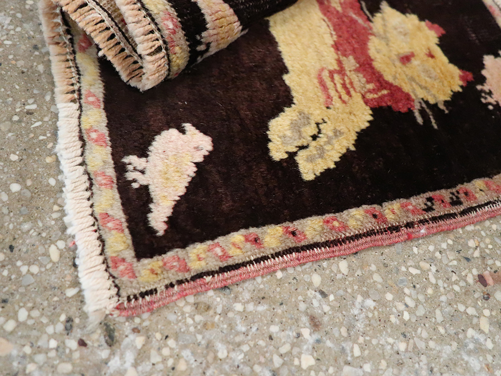 Vintage Russian Karabagh Pictorial Rug (Pair: 2 of 2), No.26989 - Staging