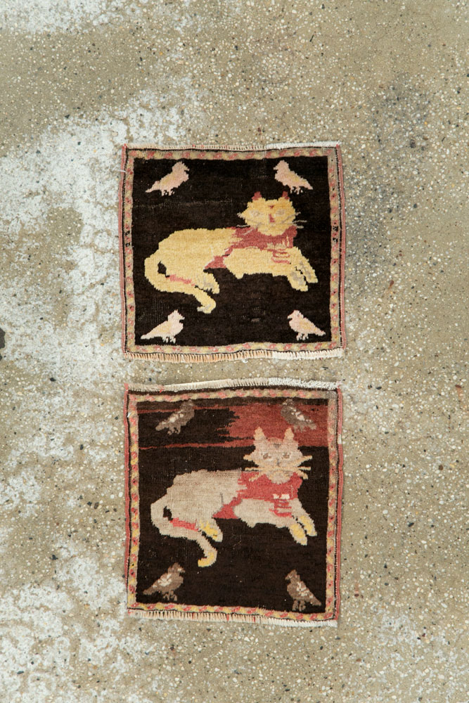 Vintage Russian Karabagh Pictorial Rug (Pair: 2 of 2), No.26989 - Staging