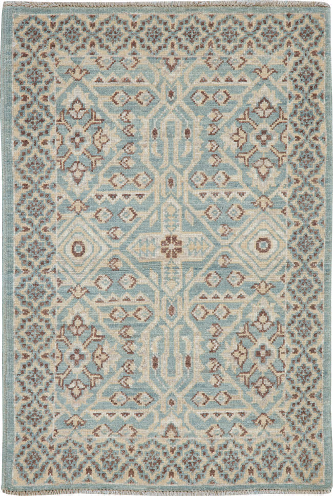 Contemporary Indian Agra Throw Rug, No.26995 - Staging