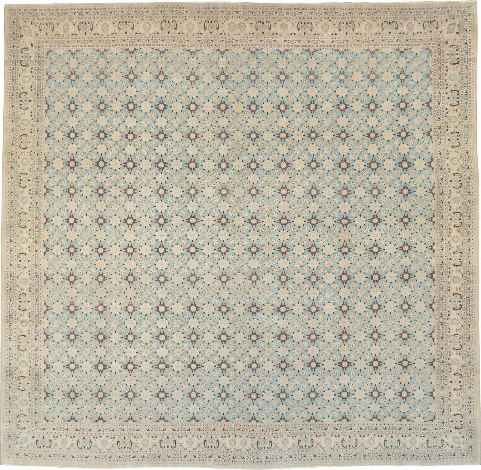 Vintage Persian Mashad Square Carpet, No.27004 - Staging