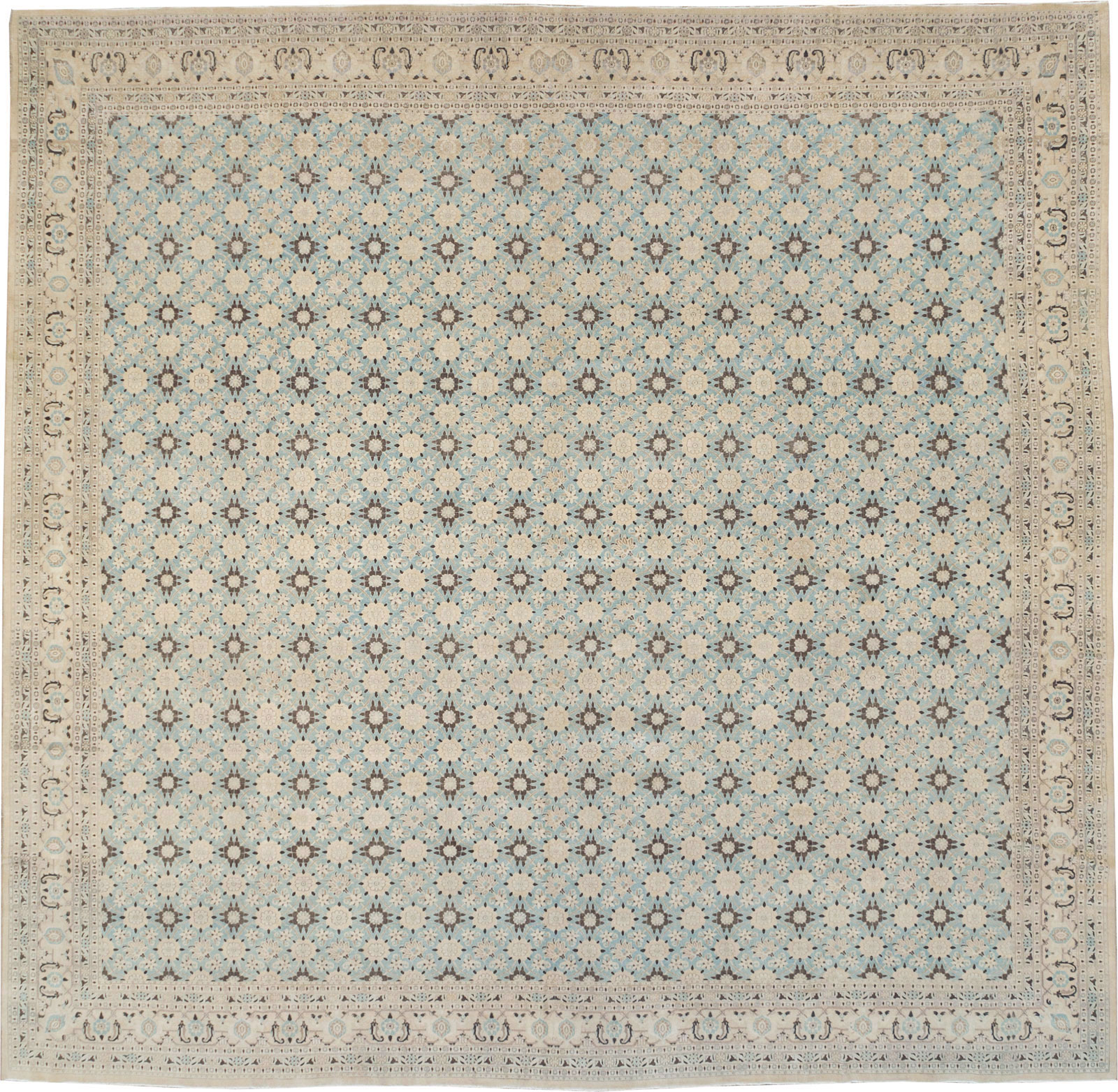 Vintage Persian Mashad Square Carpet, No.27004 - Staging