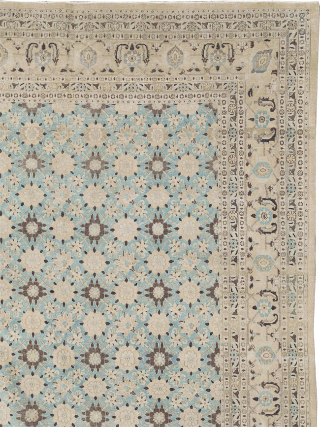 Vintage Persian Mashad Square Carpet, No.27004 - Staging