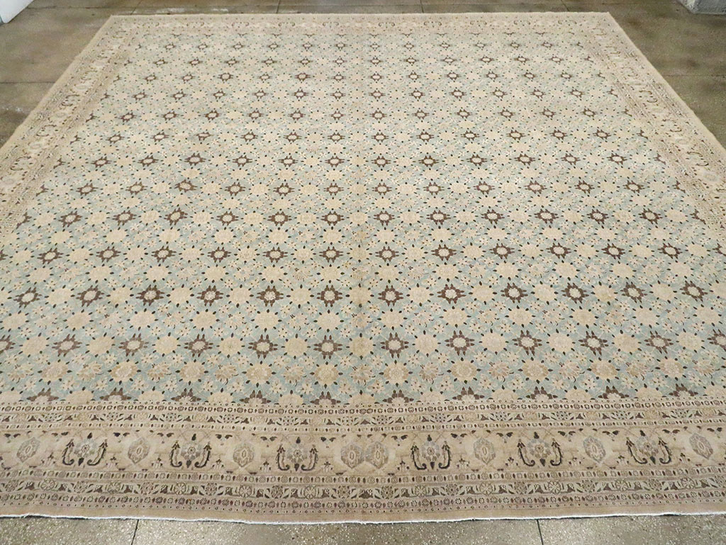 Vintage Persian Mashad Square Carpet, No.27004 - Staging