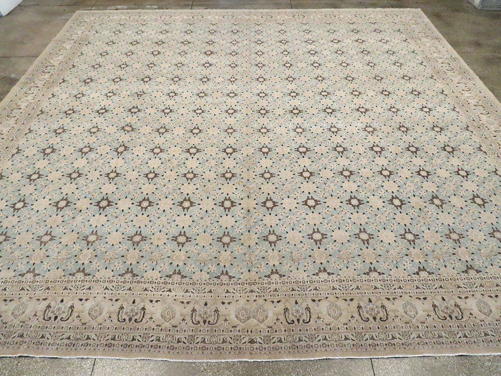 Vintage Persian Mashad Square Carpet, No.27004 - Staging