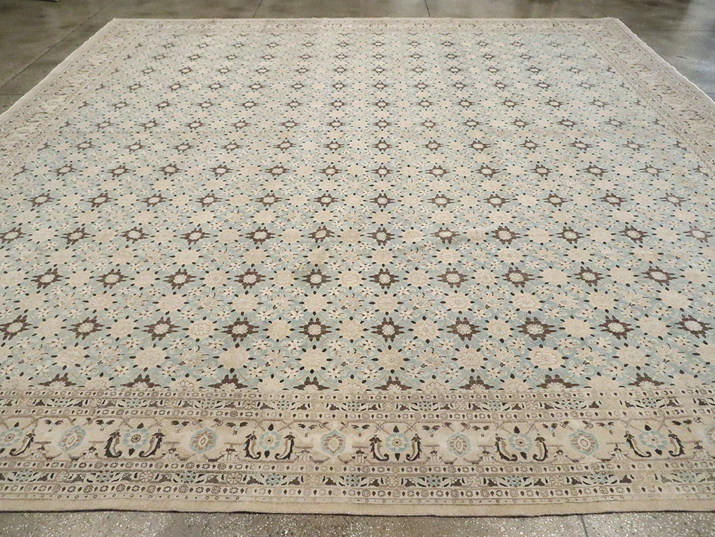 Vintage Persian Mashad Square Carpet, No.27004 - Staging