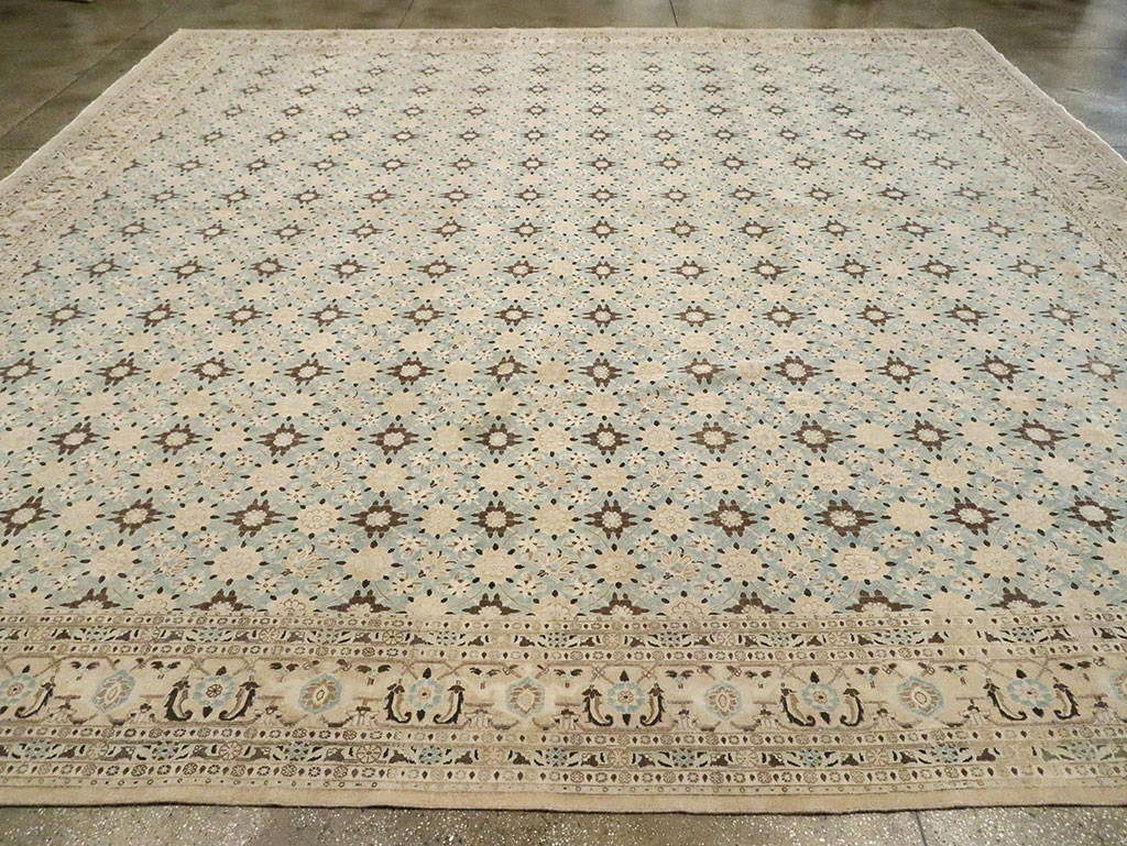 Vintage Persian Mashad Square Carpet, No.27004 - Staging