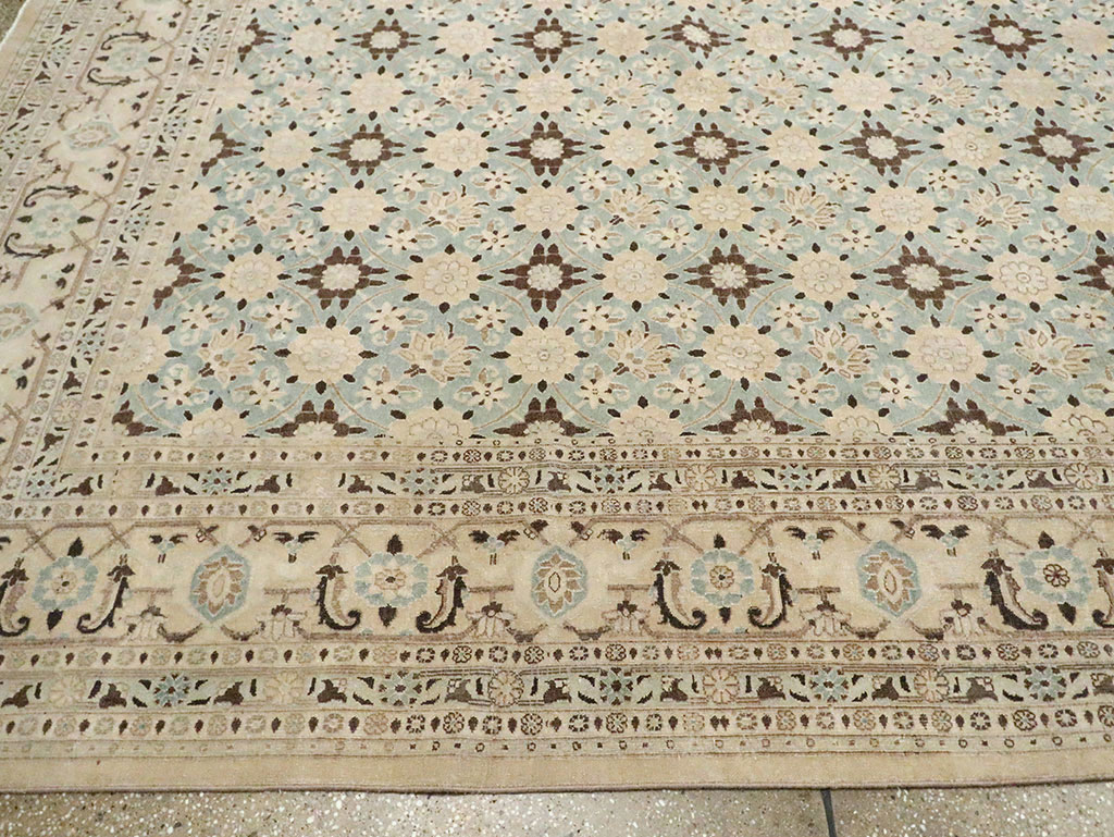 Vintage Persian Mashad Square Carpet, No.27004 - Staging