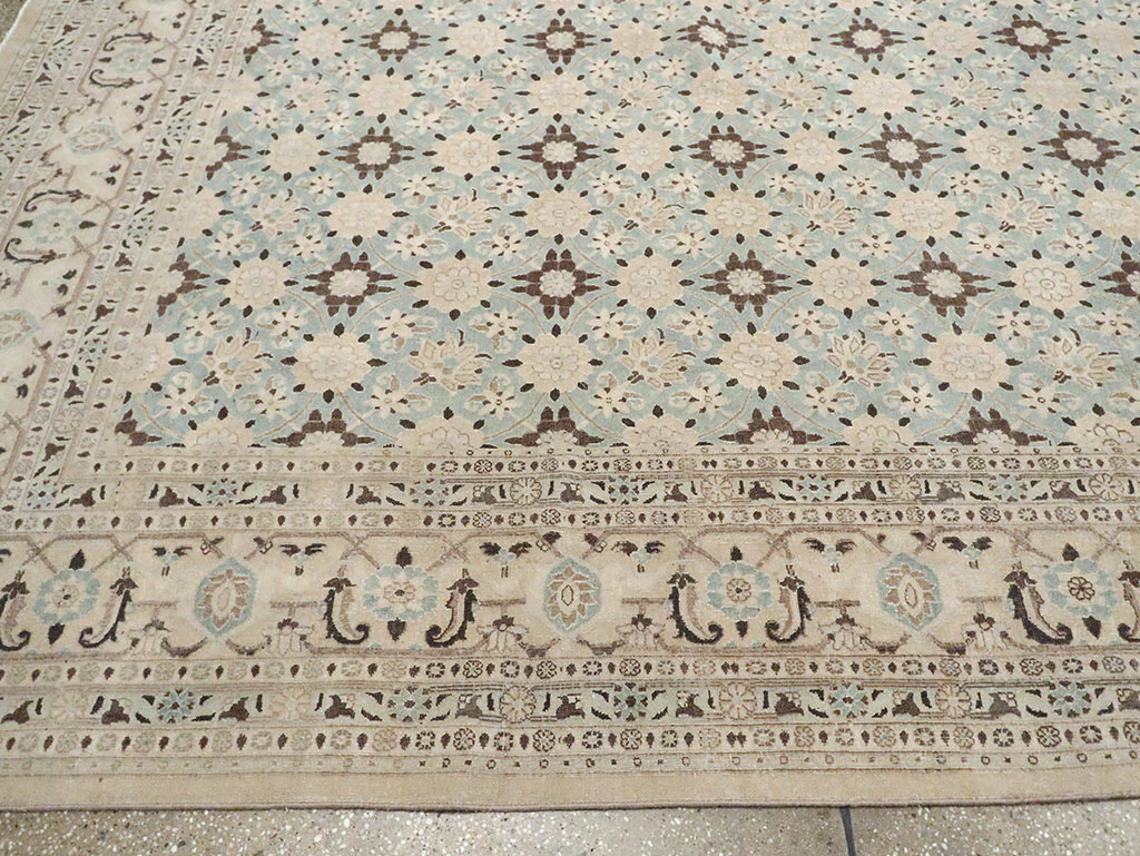 Vintage Persian Mashad Square Carpet, No.27004 - Staging