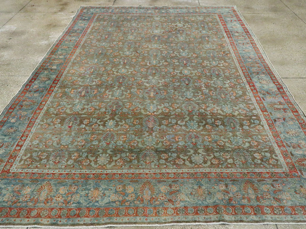 Antique Persian Tabriz Carpet, No.27022 - Staging