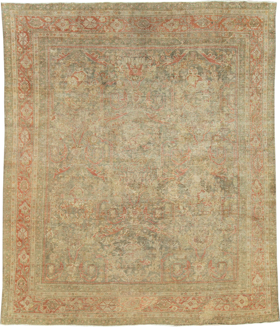 Antique Persian Mahal Distressed Carpet, No.27025 - Staging