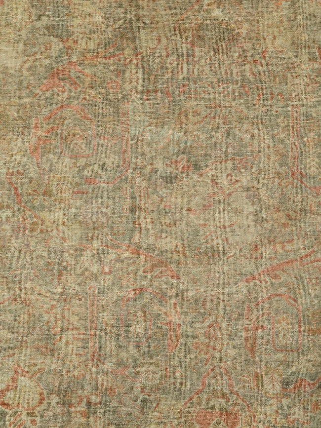 Antique Persian Mahal Distressed Carpet, No.27025 - Staging