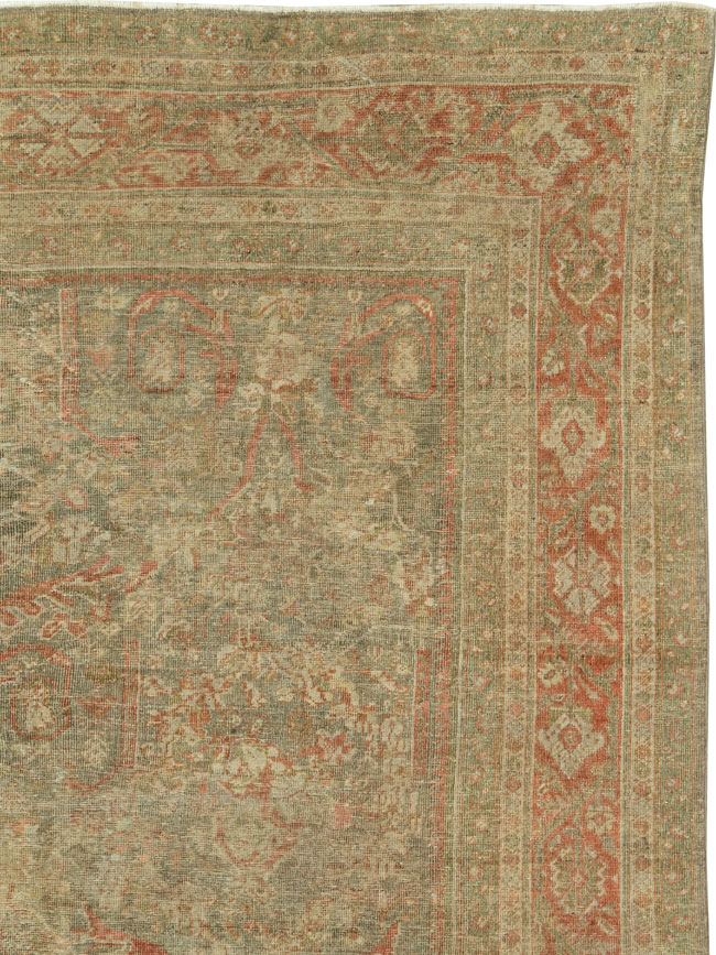 Antique Persian Mahal Distressed Carpet, No.27025 - Staging
