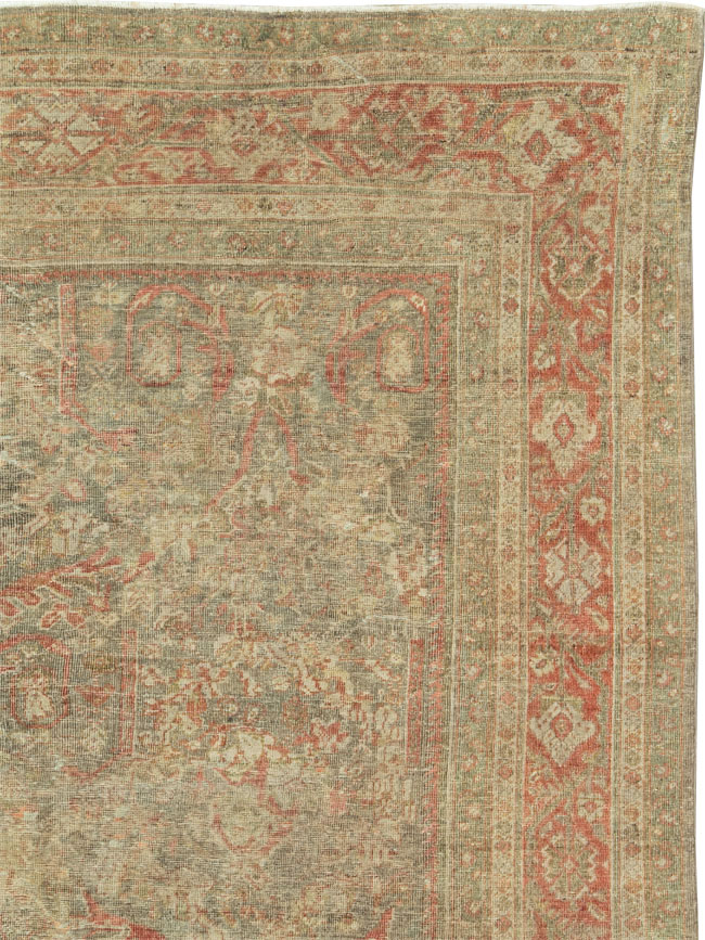Antique Persian Mahal Distressed Carpet, No.27025 - Staging