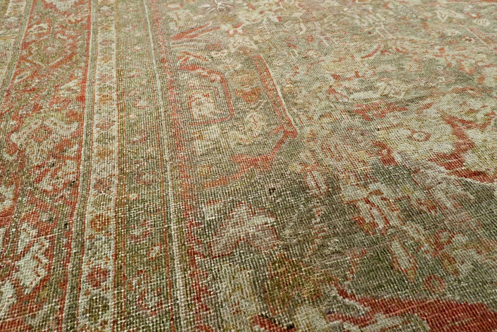 Antique Persian Mahal Distressed Carpet, No.27025 - Staging