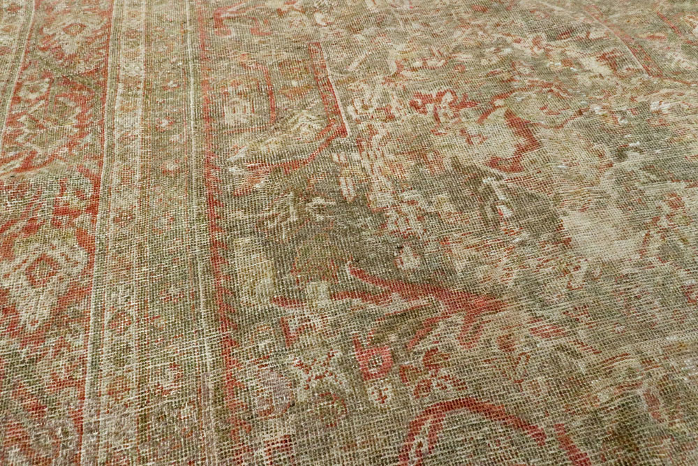 Antique Persian Mahal Distressed Carpet, No.27025 - Staging