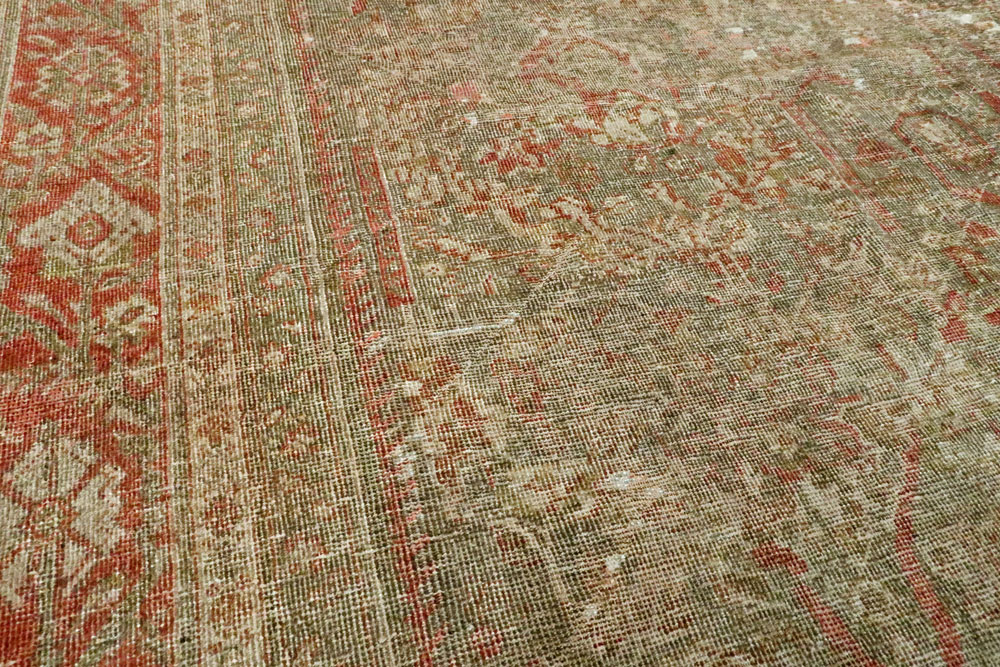 Antique Persian Mahal Distressed Carpet, No.27025 - Staging
