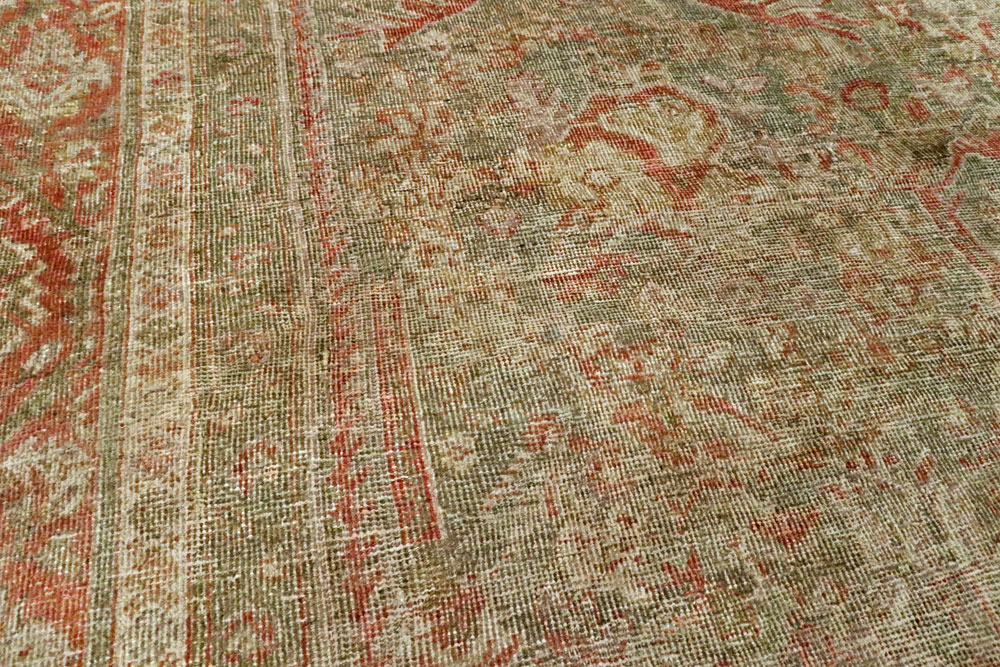 Antique Persian Mahal Distressed Carpet, No.27025 - Staging
