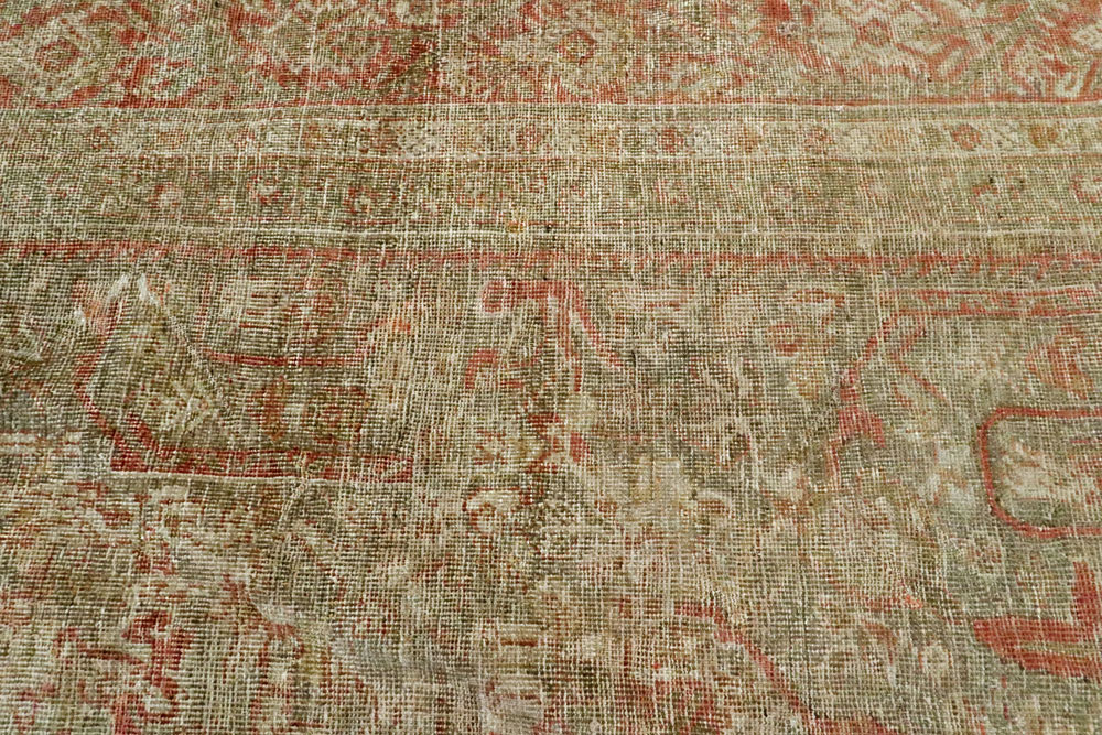 Antique Persian Mahal Distressed Carpet, No.27025 - Staging
