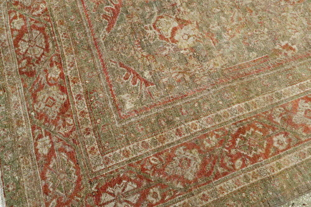 Antique Persian Mahal Distressed Carpet, No.27025 - Staging