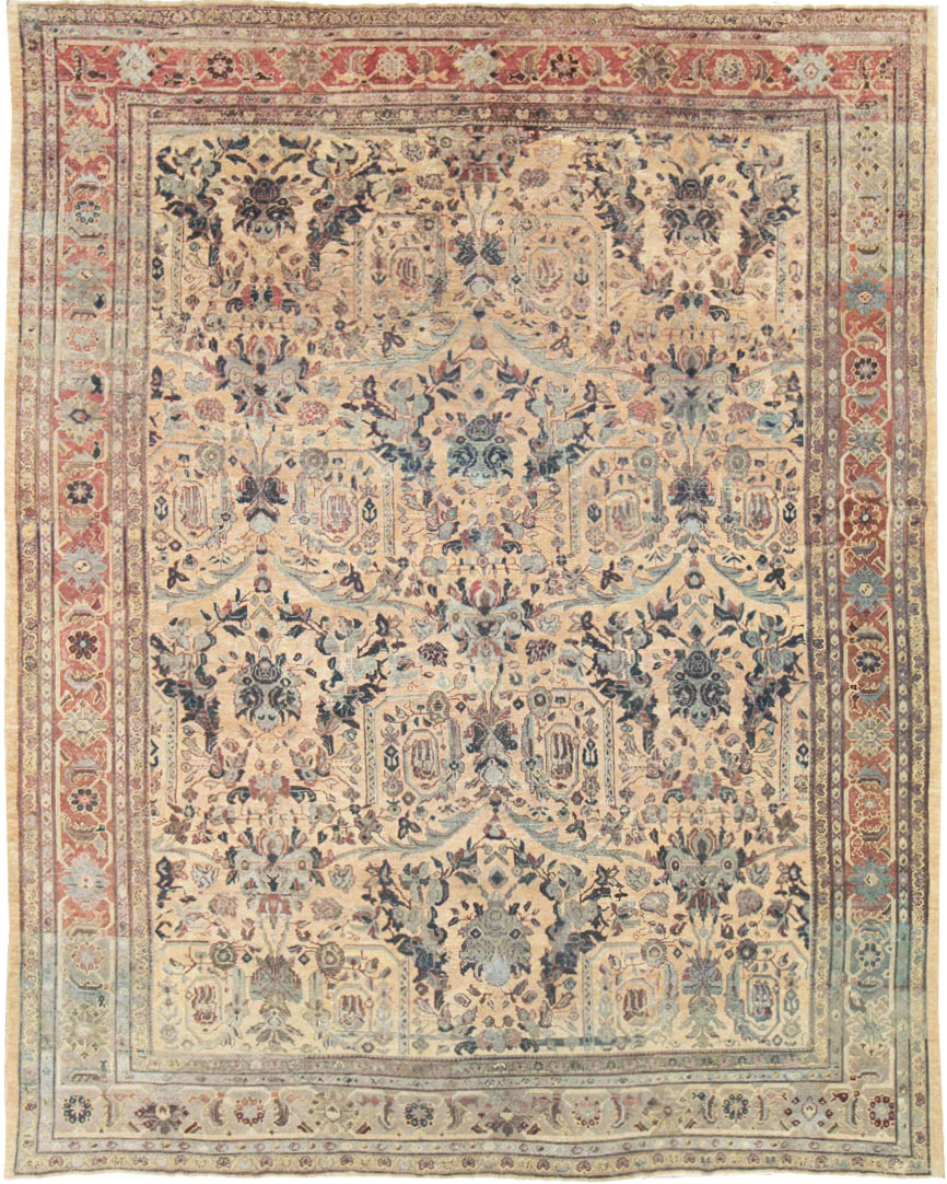 Antique Persian Mahal Carpet, No.27026 - Staging