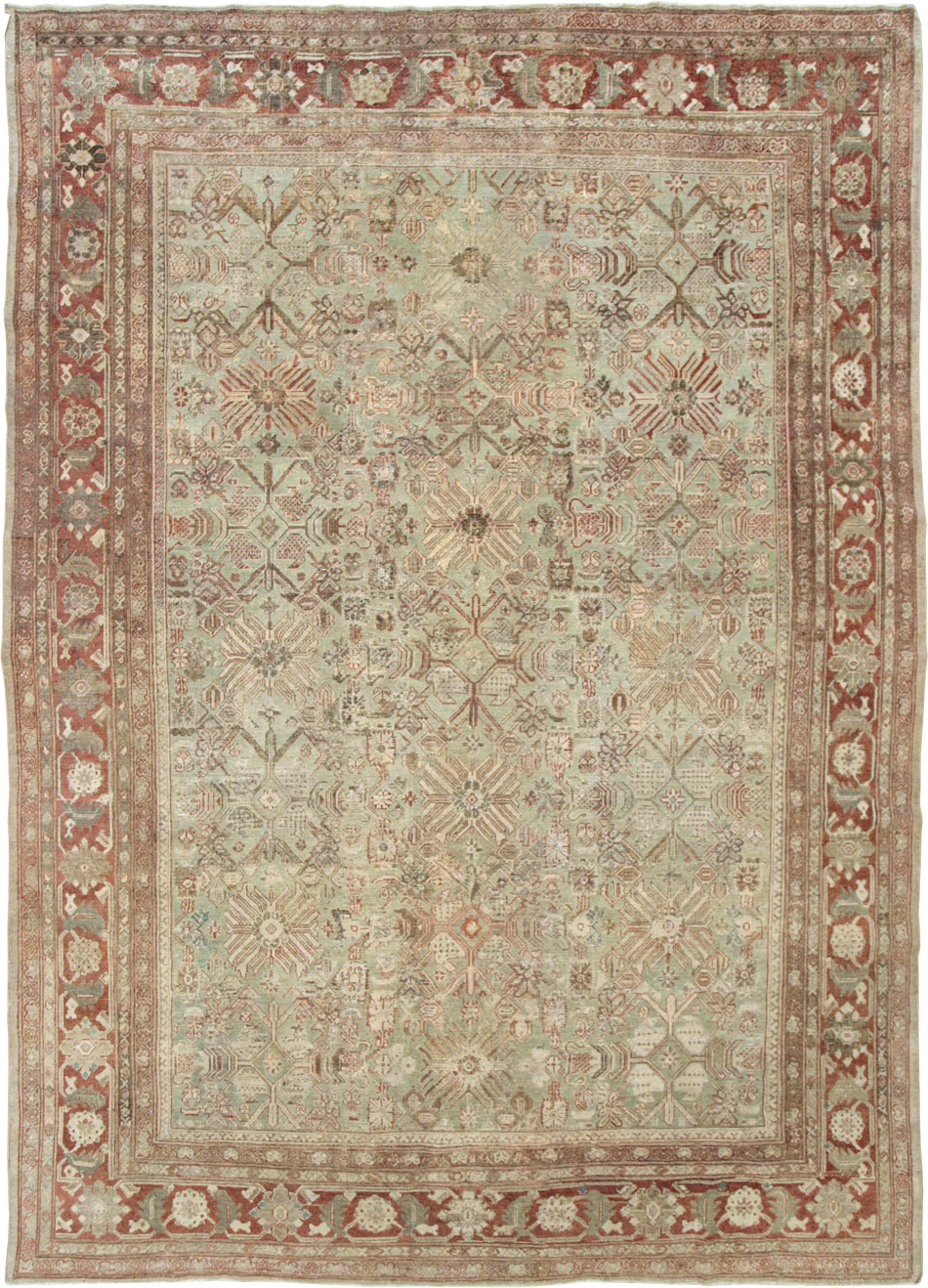 Antique Persian Mahal Room Size Carpet, No.27027 - Staging