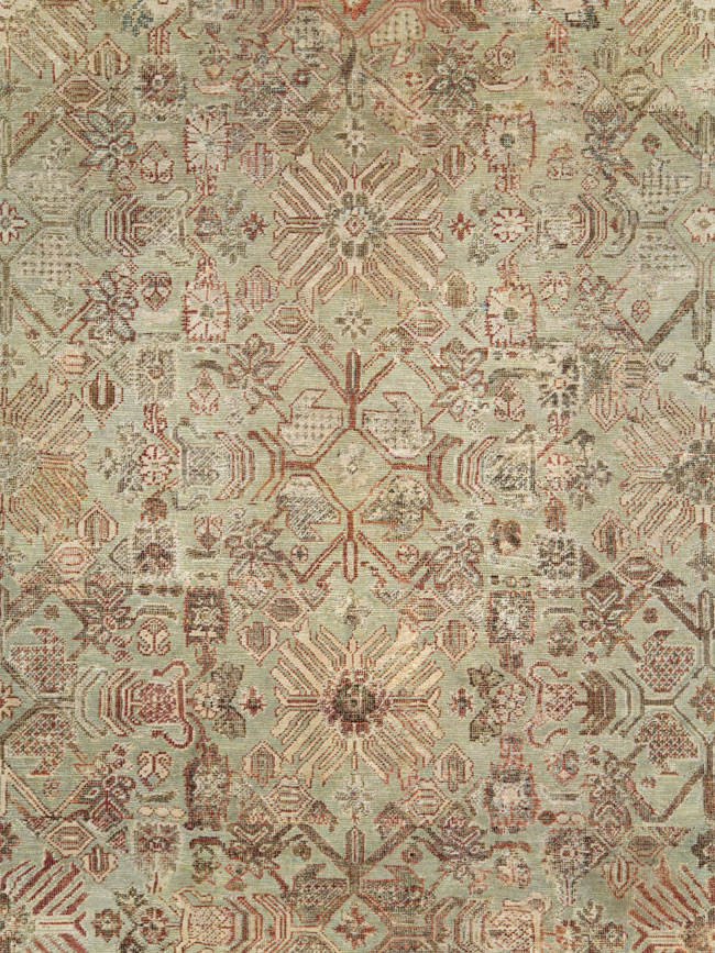 Antique Persian Mahal Room Size Carpet, No.27027 - Staging