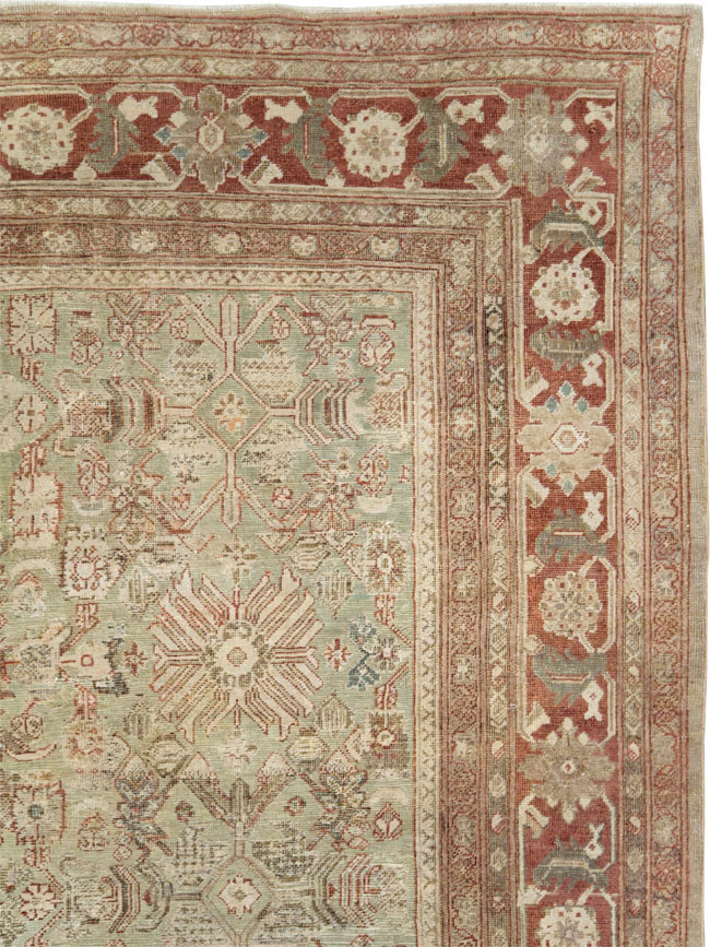 Antique Persian Mahal Room Size Carpet, No.27027 - Staging