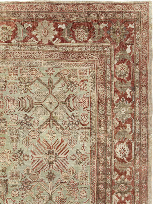 Antique Persian Mahal Room Size Carpet, No.27027 - Staging