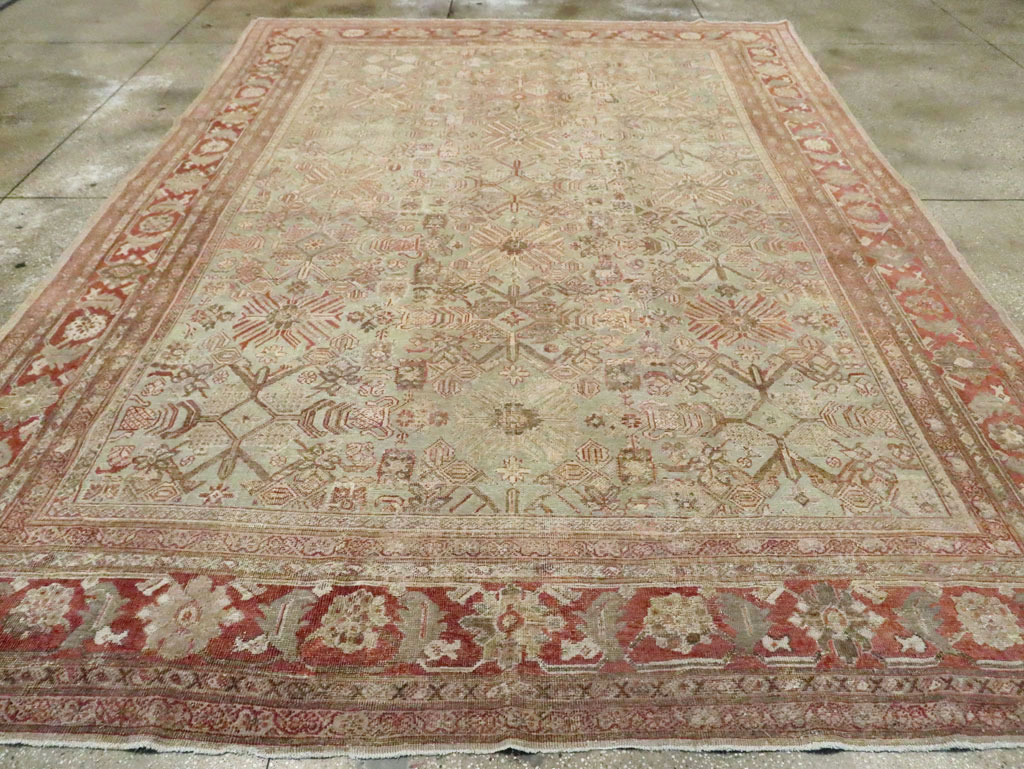 Antique Persian Mahal Room Size Carpet, No.27027 - Staging
