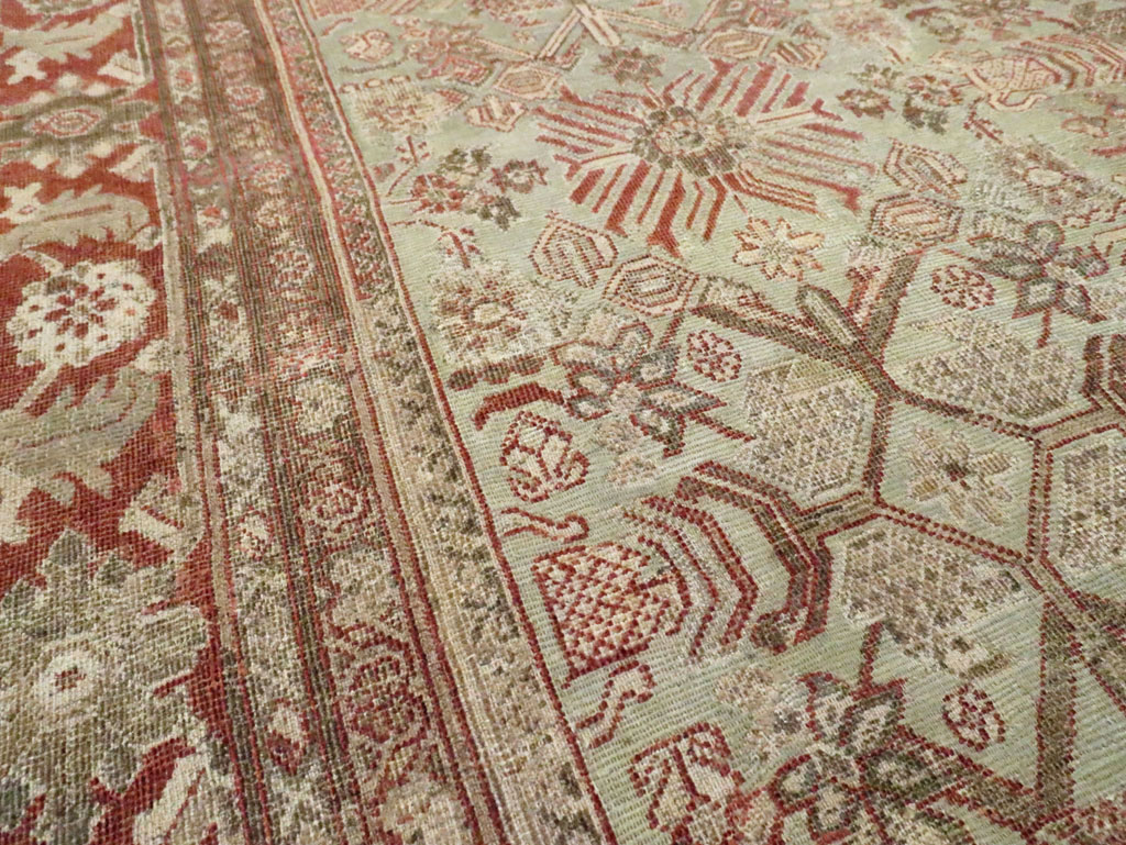 Antique Persian Mahal Room Size Carpet, No.27027 - Staging
