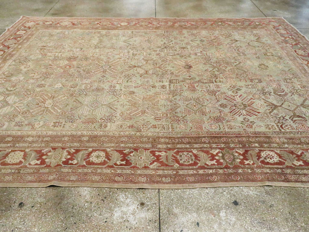 Antique Persian Mahal Room Size Carpet, No.27027 - Staging