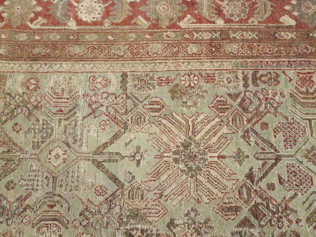 Antique Persian Mahal Room Size Carpet, No.27027 - Staging