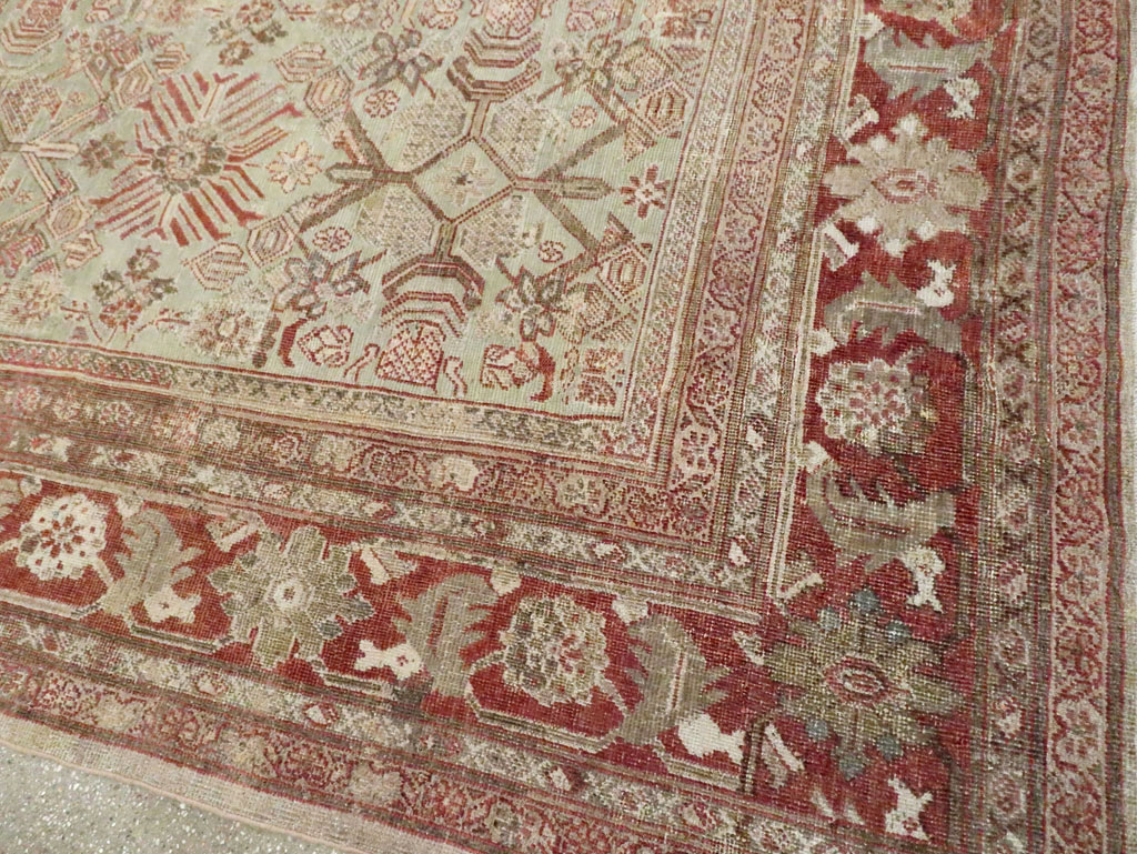 Antique Persian Mahal Room Size Carpet, No.27027 - Staging