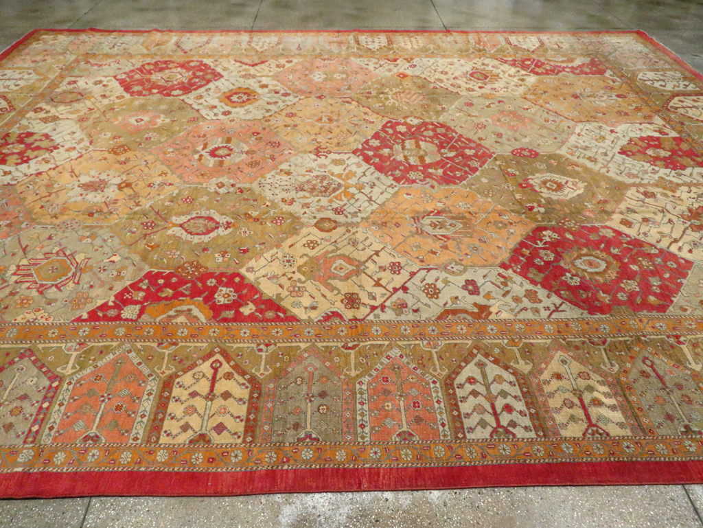 Antique Turkish Oushak Carpet, No.27028 - Staging
