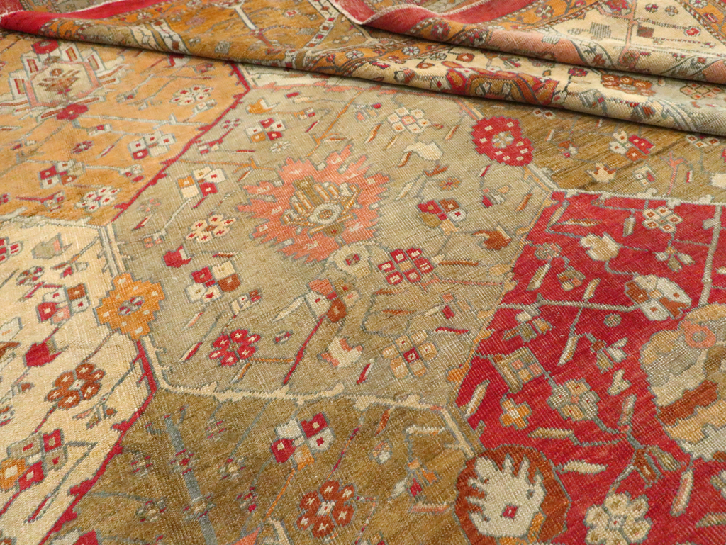 Antique Turkish Oushak Carpet, No.27028 - Staging