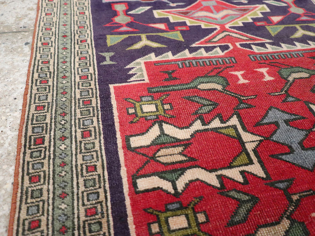 Vintage Persian Ardabil Throw Rug , No.27043 - Staging