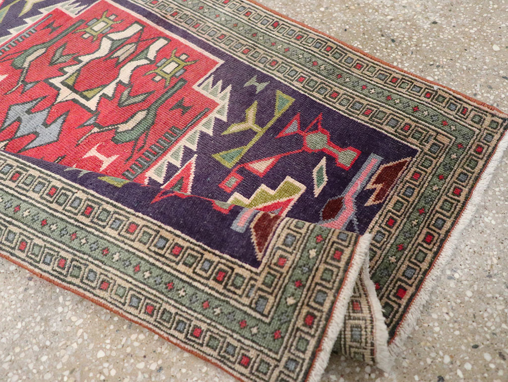 Vintage Persian Ardabil Throw Rug , No.27043 - Staging