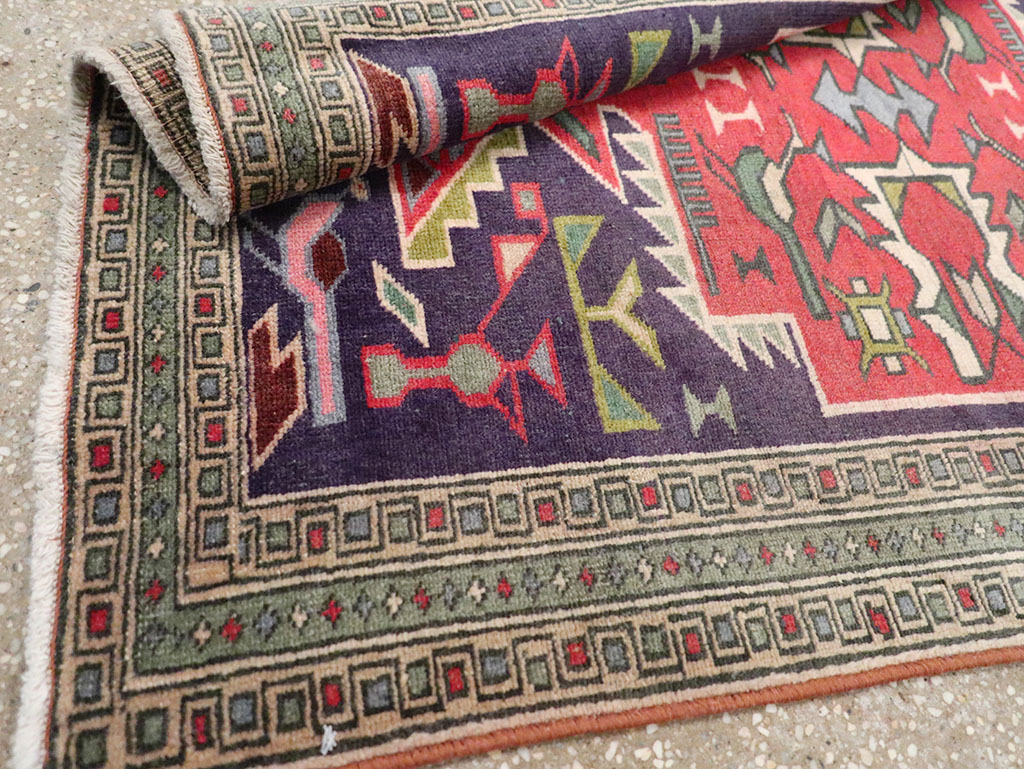 Vintage Persian Ardabil Throw Rug , No.27043 - Staging