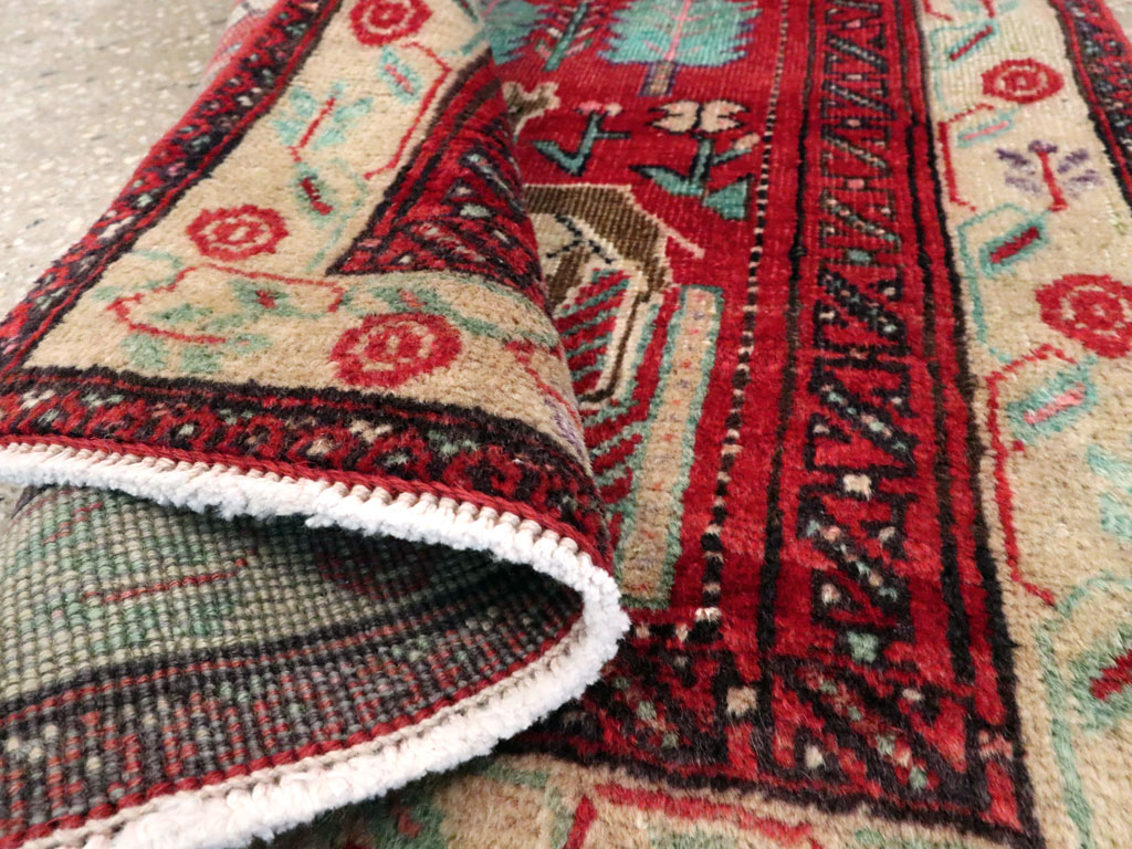 Vintage Central Asian Pictorial Turkoman Throw Rug (Pair: 1 of 2), No.27049 - Staging