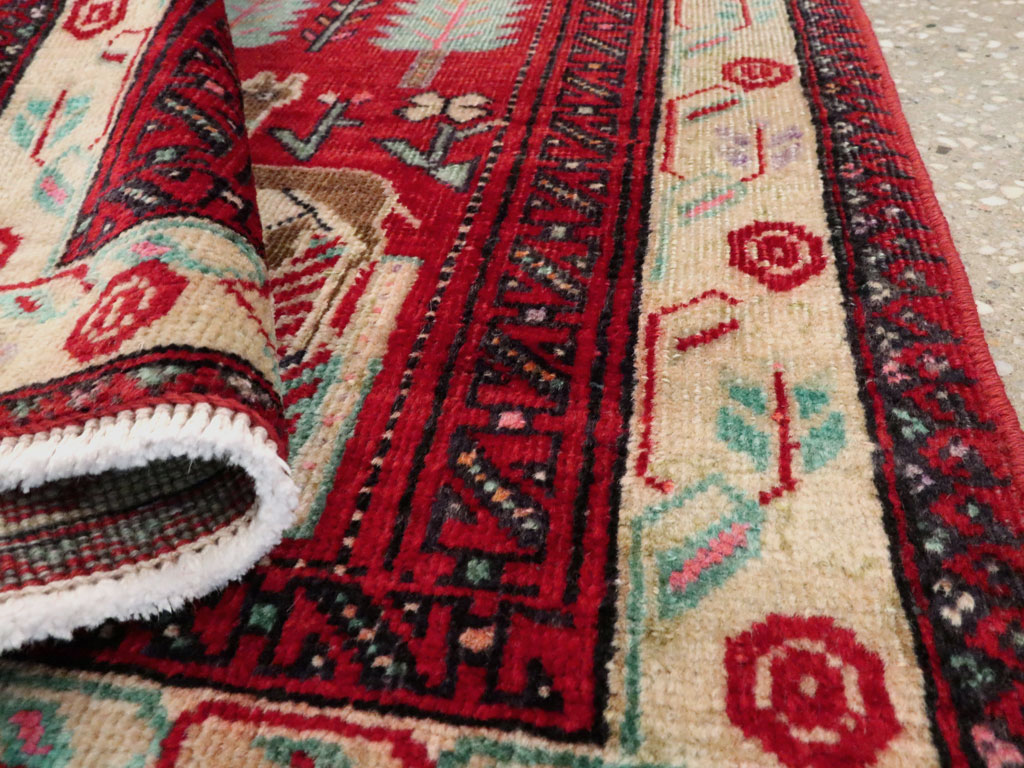 Vintage Central Asian Pictorial Turkoman Throw Rug (Pair: 2 of 2), No.27050 - Staging