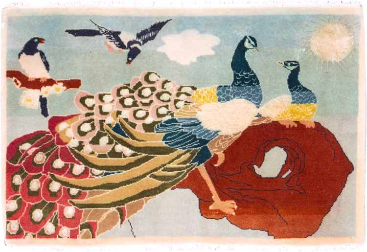 Vintage Persian Tabriz Pictorial Rug, No.27051 - Staging