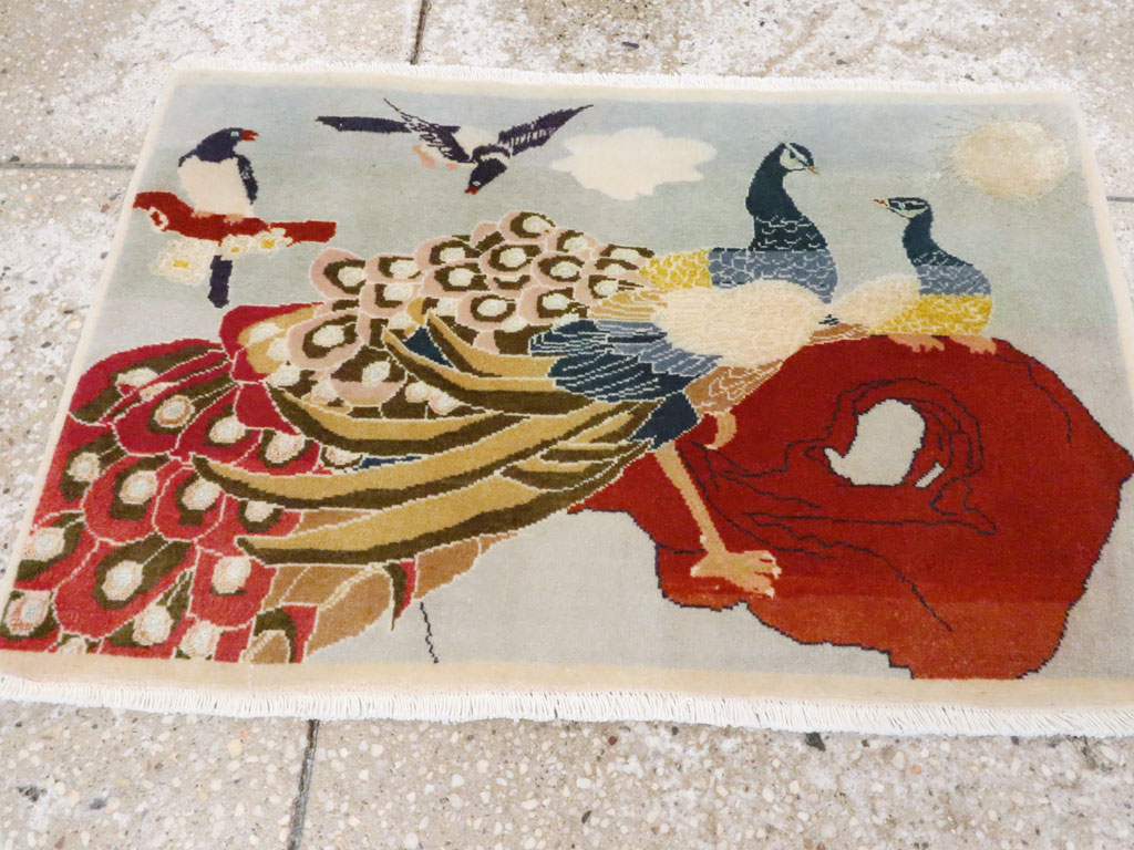 Vintage Persian Tabriz Pictorial Rug, No.27051 - Staging