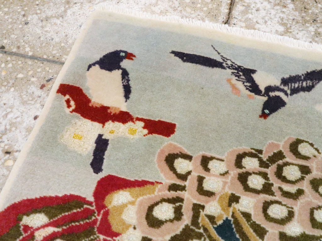 Vintage Persian Tabriz Pictorial Rug, No.27051 - Staging