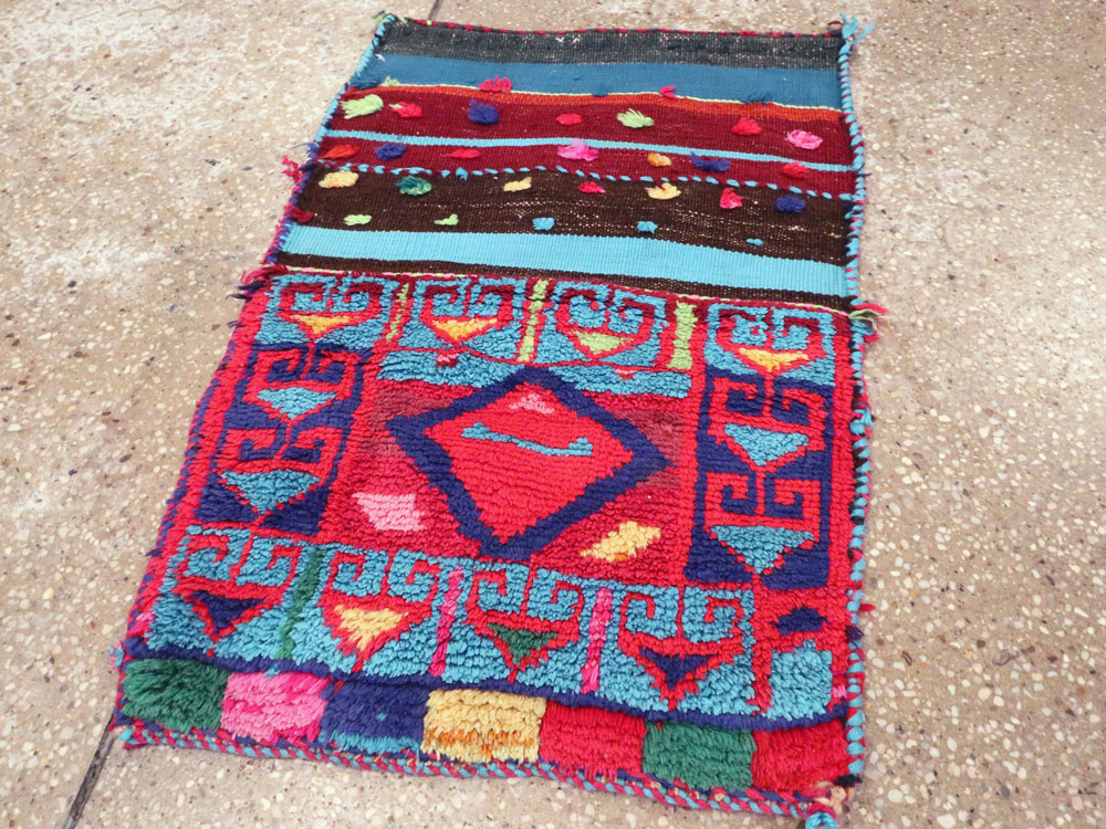 Vintage Persian Kurdish Bag Face, No.27053 - Staging