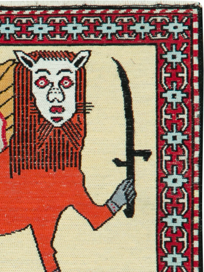 Vintage Persian Pictorial Kilim (Pair: 1 of 2), No.27057 - Staging