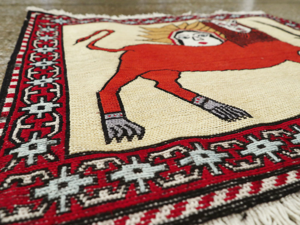 Vintage Persian Pictorial Kilim (Pair: 1 of 2), No.27057 - Staging