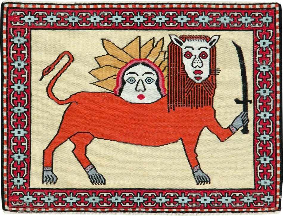 Vintage Persian Pictorial Kilim (Pair: 2 of 2), No.27058 - Staging