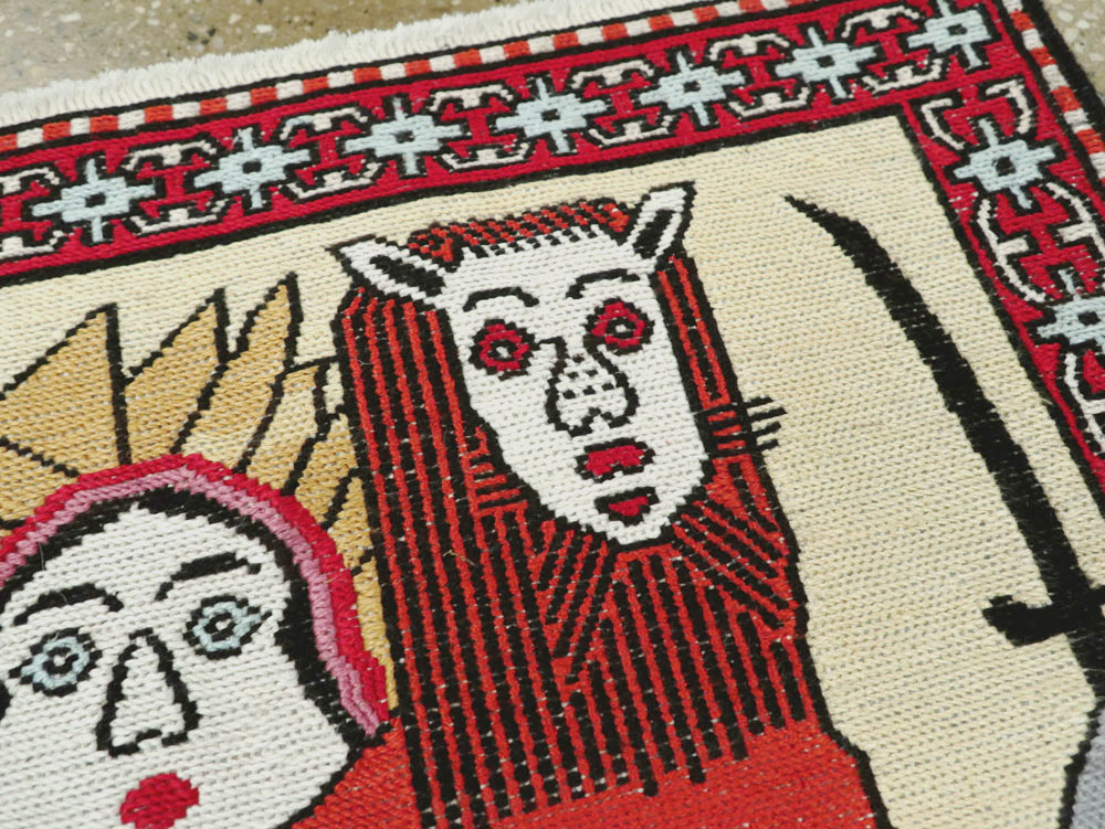 Vintage Persian Pictorial Kilim (Pair: 2 of 2), No.27058 - Staging