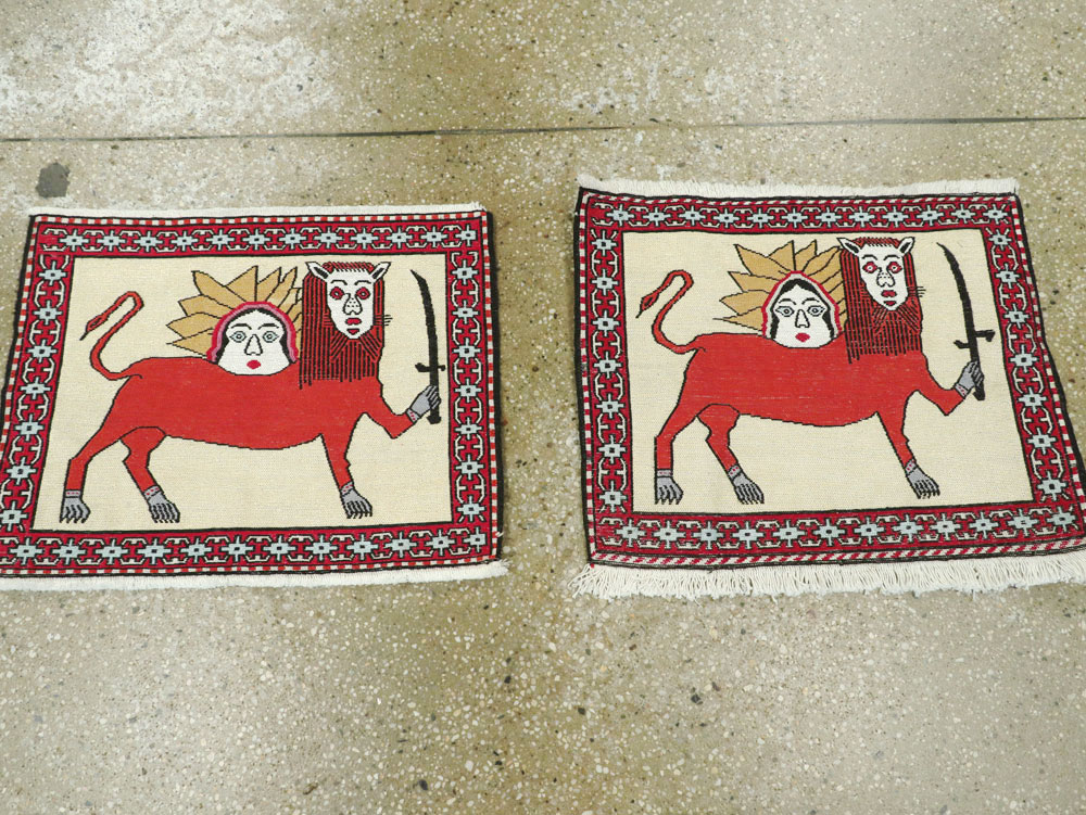 Vintage Persian Pictorial Kilim (Pair: 2 of 2), No.27058 - Staging